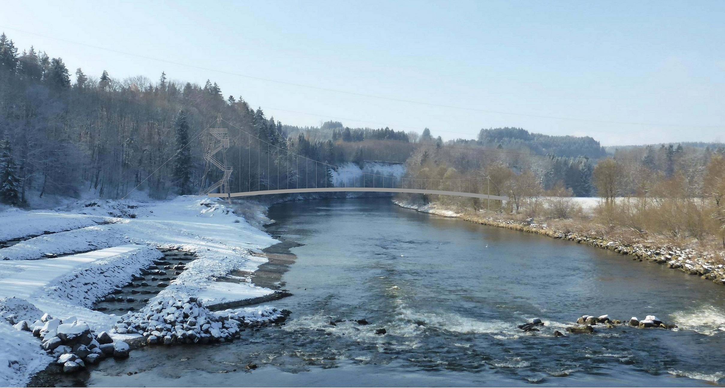 Eine Bildmontage des geplanten Erlebnisstegs. Bild: BEW